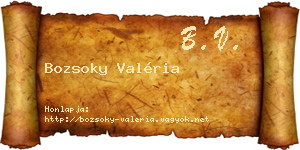 Bozsoky Valéria névjegykártya