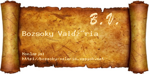 Bozsoky Valéria névjegykártya